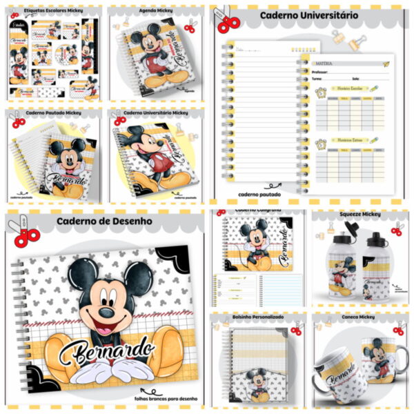Kit Escolar Mickey Lindo - Arquivo Digital