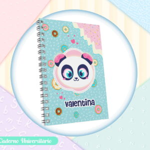 Kit Escolar Panda Donuts para Encadernação 13 kit escolar panda donuts para encadernacao
