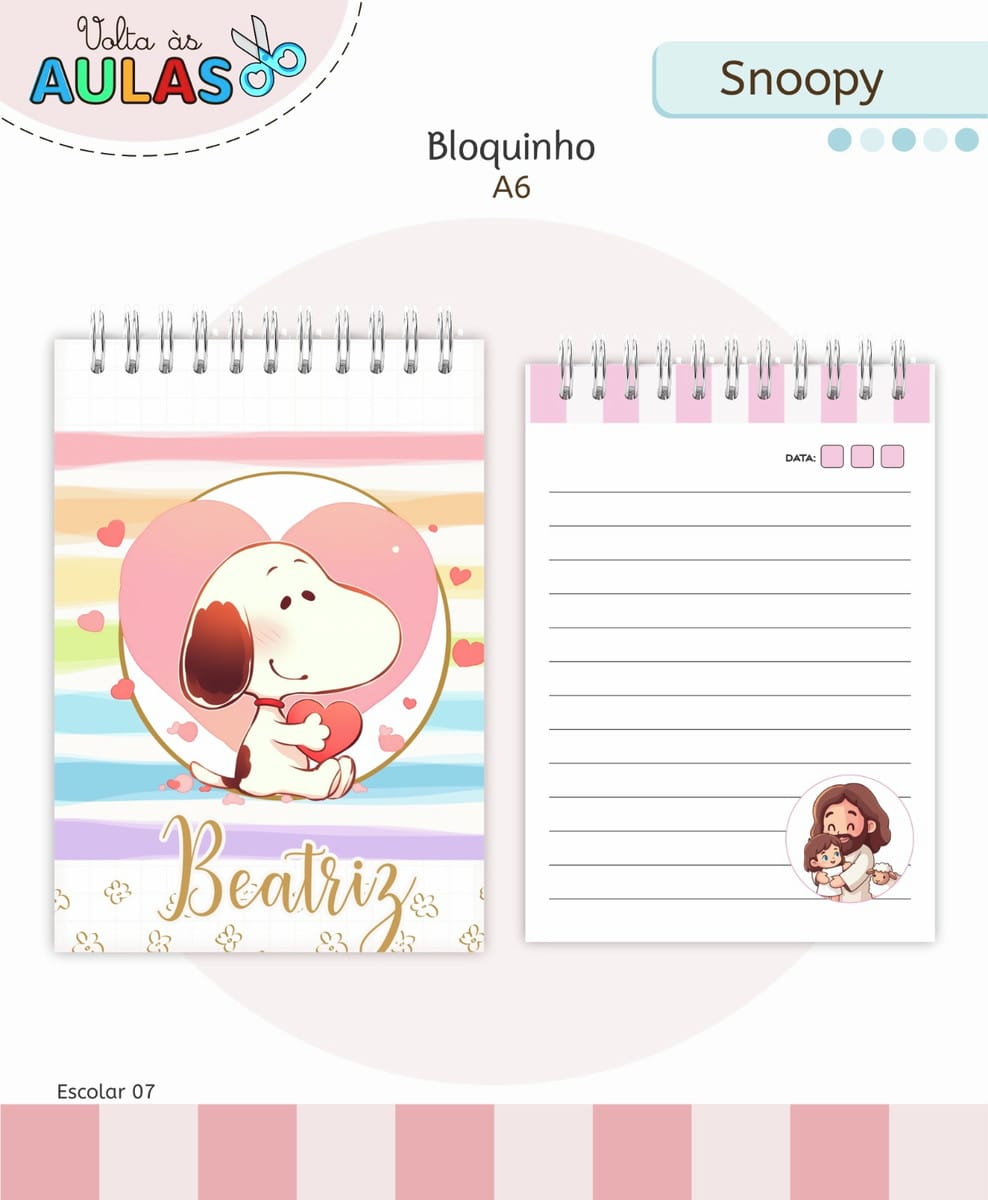 Kit Escolar Snoopy Digital para Cadernos e Sublimação 4 Kit Escolar Snoopy Digital para Cadernos e Sublimação - Imagem 4