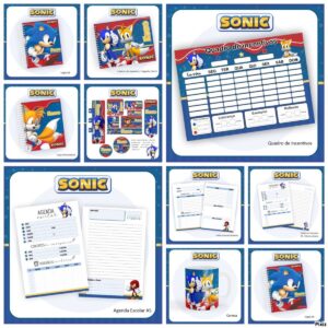Kit Escolar Sonic - Arquivo Digital