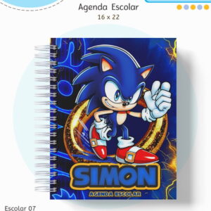 kit escolar sonic digital para papelaria personalizada