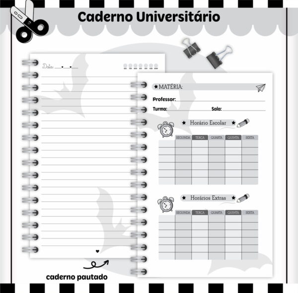 Kit Escolar Wandinha - Arquivo Digital
