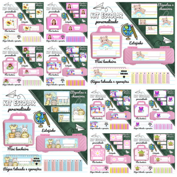 Kit Etiquetas Escolares Meninas e Meninos
