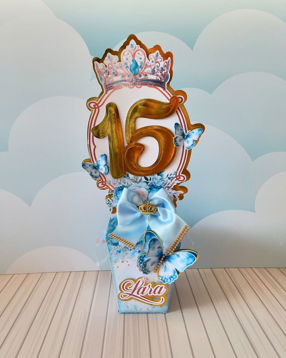 Kit Festa 15 Anos Digital Azul Dourado em Studio e PDF 5 Kit Festa 15 Anos Digital Azul Dourado em Studio e PDF - Imagem 5