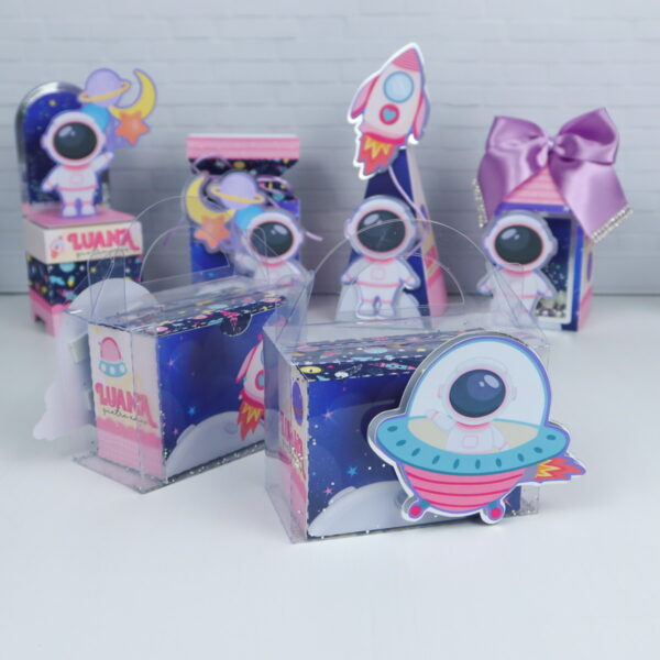 Kit Festa Astronauta Rosa - Arquivo Digital