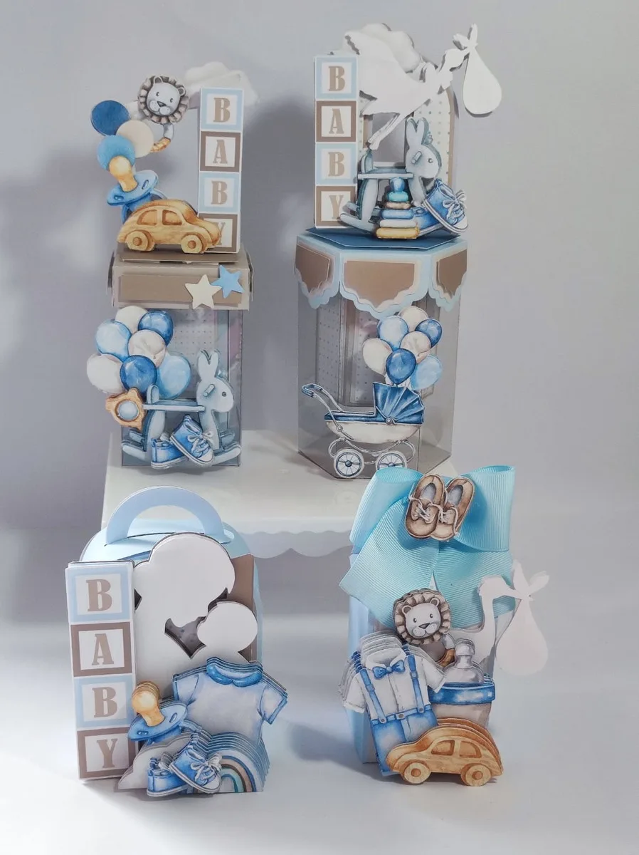 Kit Festa Chá de Bebê Menino Luxo - Studio e pdf 2 Kit Festa Chá de Bebê Menino Luxo - Studio e pdf