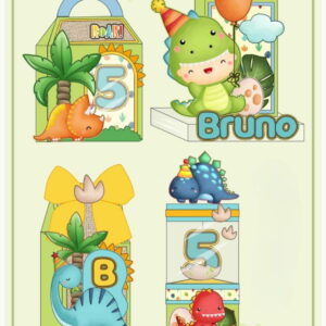 kit festa dinossauros digital com arquivo studio e pdf