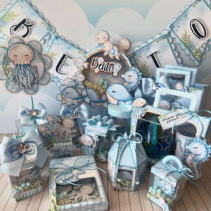 kit festa fundo do mar azul com arquivo studio e pdf