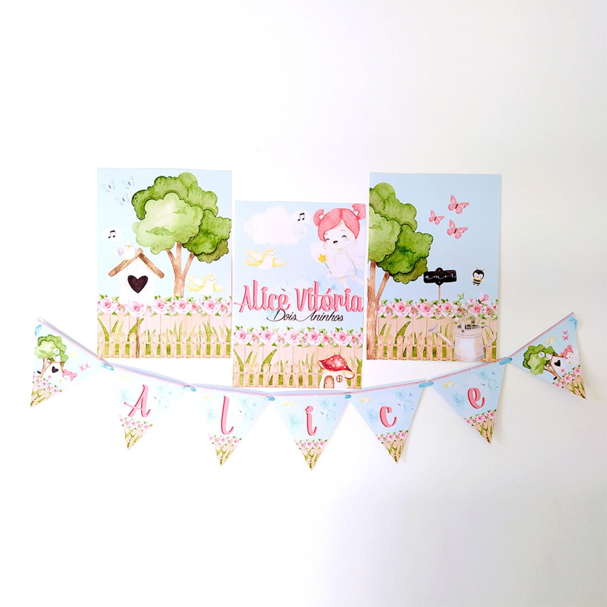 Kit Festa Jardim Aquarela digital para corte e impressão 4 Kit Festa Jardim Aquarela digital para corte e impressão - Imagem 4