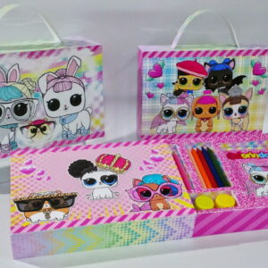 kit festa lol pets digital com maletas e caixas