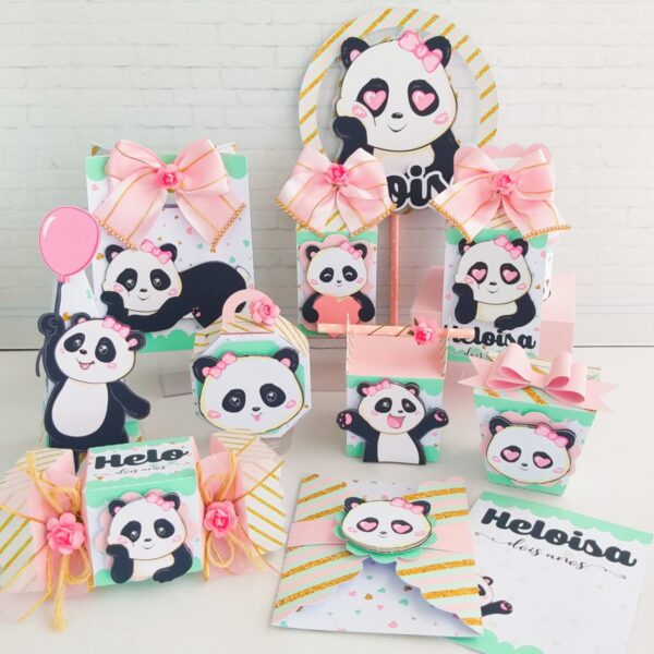 Kit Festa Panda Rosa - Arquivo Digital