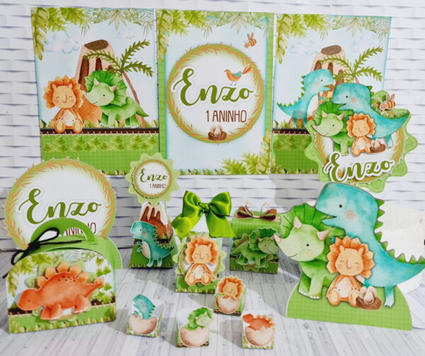 Kit Festa Só um bolinho Dinossauro Cute - Arquivo Digital