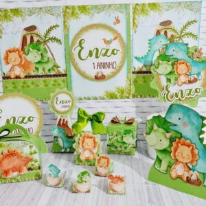 Kit Festa Só um bolinho Dinossauro Cute - Arquivo Digital 12 Kit Festa Só um bolinho Dinossauro Cute - Arquivo Digital