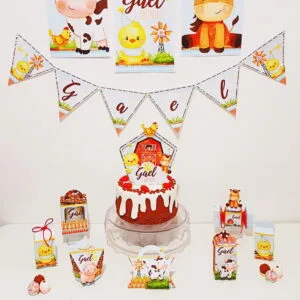 Kit Festa Só um bolinho Fazendinha Menino - Arquivo Digital