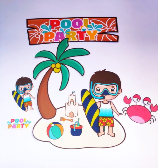 Kit Festa Só um bolinho Pool Party Menino - Arquivo Digital