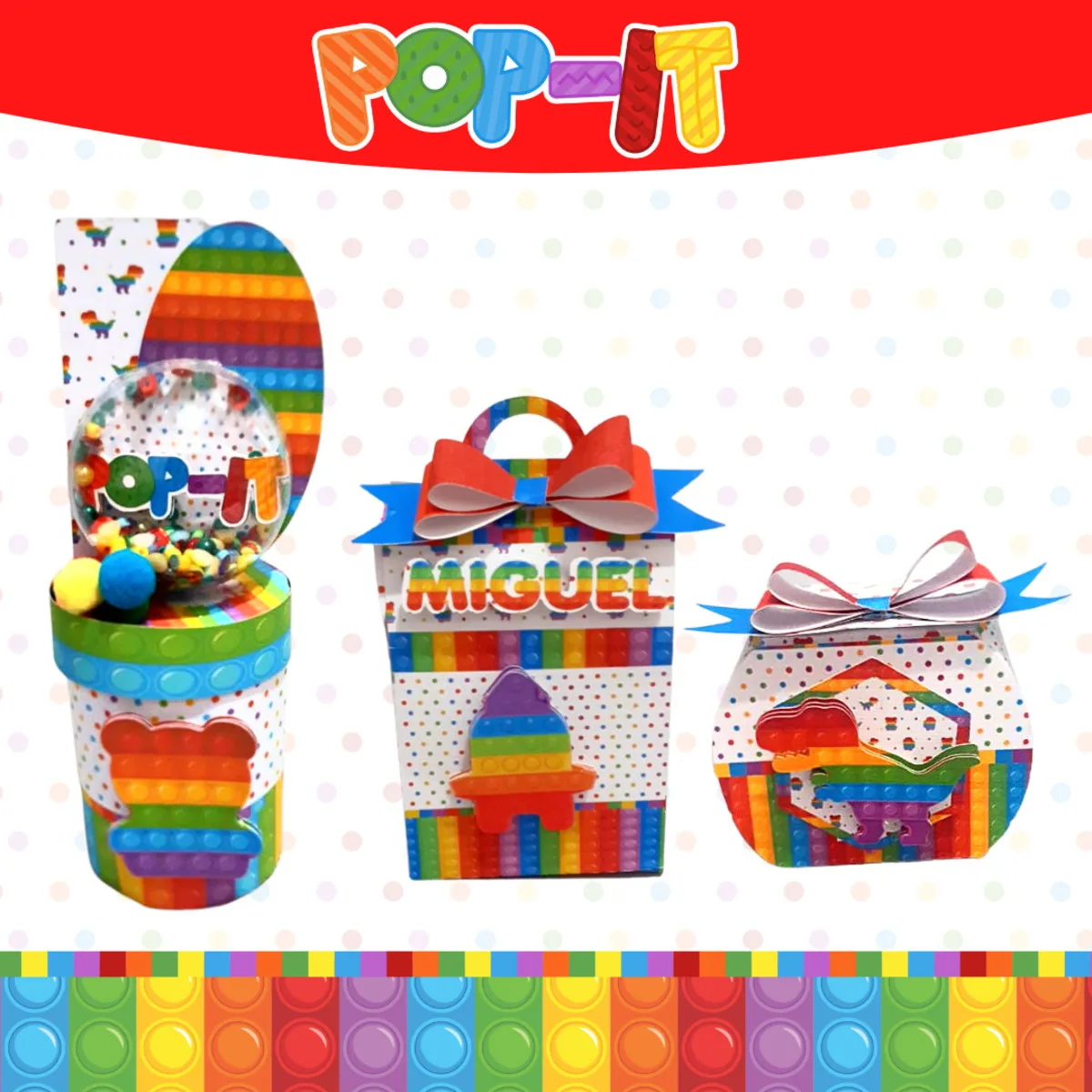 Kit Festa Só um bolinho Pop It Colorido - Arquivo Digital