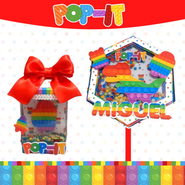 Kit Festa Só um bolinho Pop It Colorido - Arquivo Digital