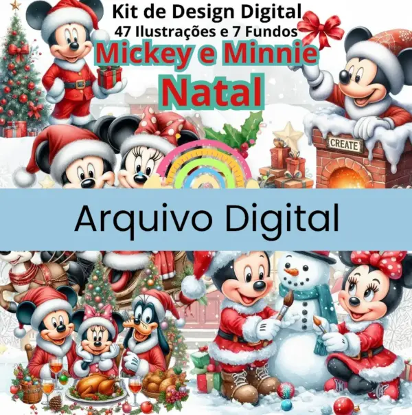 Kit Festivo Mickey E Amigos Natal Png Para Artesanato 2