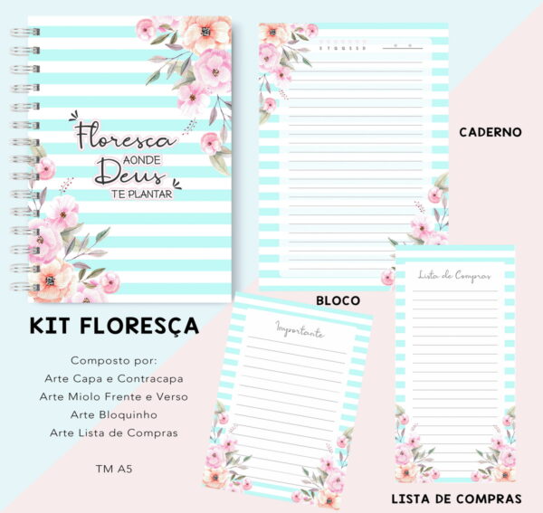Kit Floresça Azul - Arquivo Digital