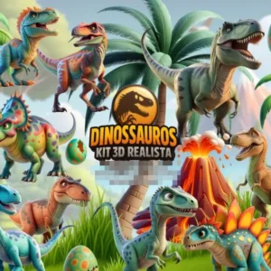 Kit Imagens Dinossauro para Festas - Estilo Jurassic