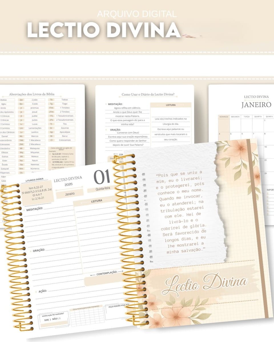 Kit Lectio Divina 2026 para Imprimir Feminina e Masculina 2 Kit Lectio Divina 2026 para Imprimir Feminina e Masculina - Imagem 2