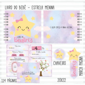 kit maternidade estrela menina em pdf pronto para imprimir