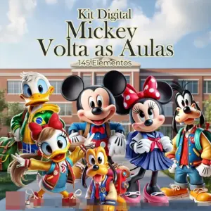 Kit Mickey Volta as Aulas PNG para Personalizacao