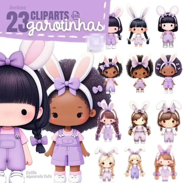 Kit Pascoa Lilas Pastel Com Pngs Para Scrapbooking Digital