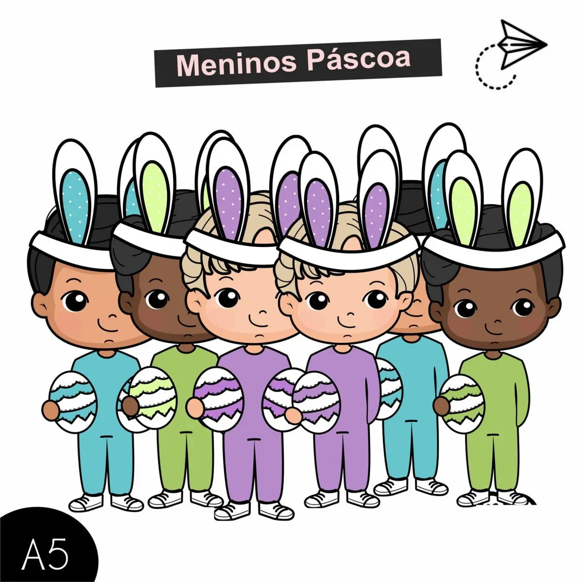 Kit Pascoa Mascote Menino Menina Arte Digital Personalizar 4 Kit Pascoa Mascote Menino Menina Arte Digital Personalizar 2