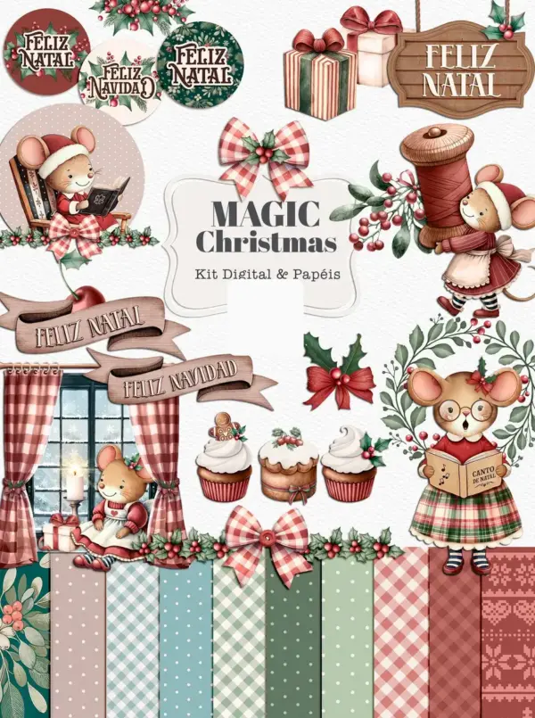 Kit Personalizado Magic Chrisma Decoracao De Natal Em Png