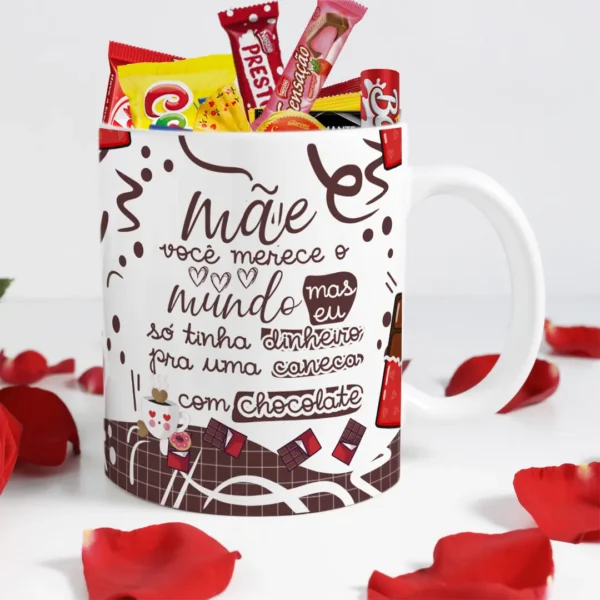 Kit Personalizado para Caneca Dia das Mães - Chocolate Temático