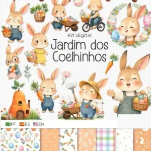 Kit Png Coelhinhos No Jardim Para Albuns E Projetos Criativos