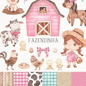 Kit Png Fazendinha Tematica Rosa Elementos Alta Resolucao 2