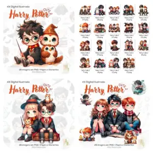 Kit PNG Harry Potter para personalização de produtos