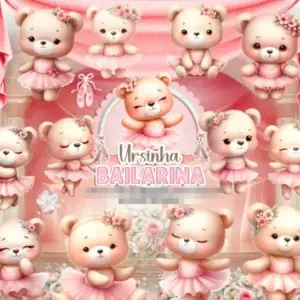 Kit Png Ursinha Bailarina Para Scrapbook E Papercraft