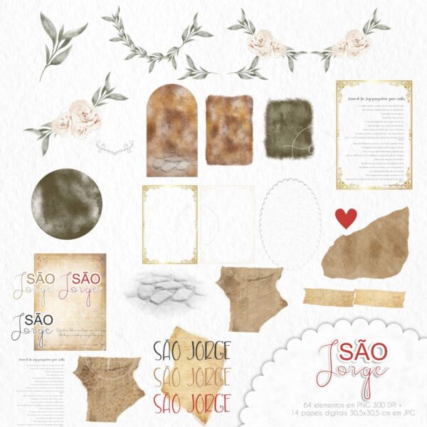 Kit São Jorge Png Santinhos Designs para Projetos Religiosos