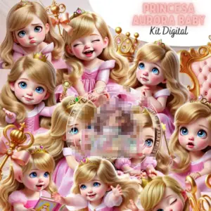 Kit Scrapbook Princesa Aurora Temático Infantil