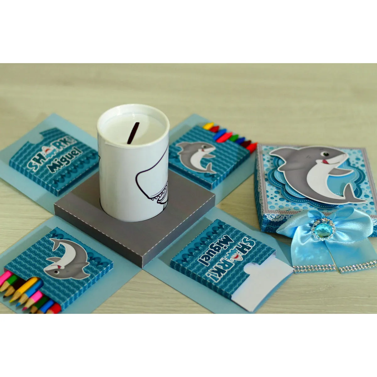 Kit Só um bolinho Tubarão - Arquivo Digital 4 Kit Só um bolinho Tubarão - Arquivo Digital