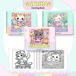 livro de colorir gatinhos kawaii para imprimir