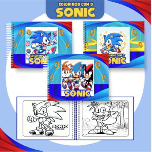 livro de colorir sonic pdf com capas e 51 paginas