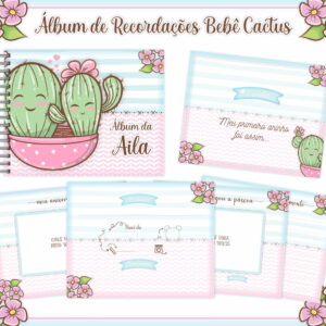 livro de recordacoes digital bebe tema cactos pdf