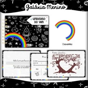 Livro do Bebê A5 Galáxia Menino - Arquivo Digital 15 Livro do Bebê A5 Galáxia Menino - Arquivo Digital