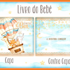 livro do bebe animais baloeiros kit digital para encadernar