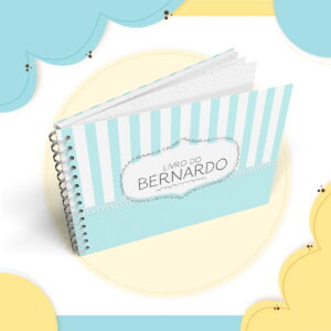 livro do bebe arquivo digital azul neutro para personalizar