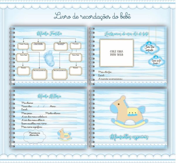 Livro Do Bebe Azul Menino Arquivo Digital 2