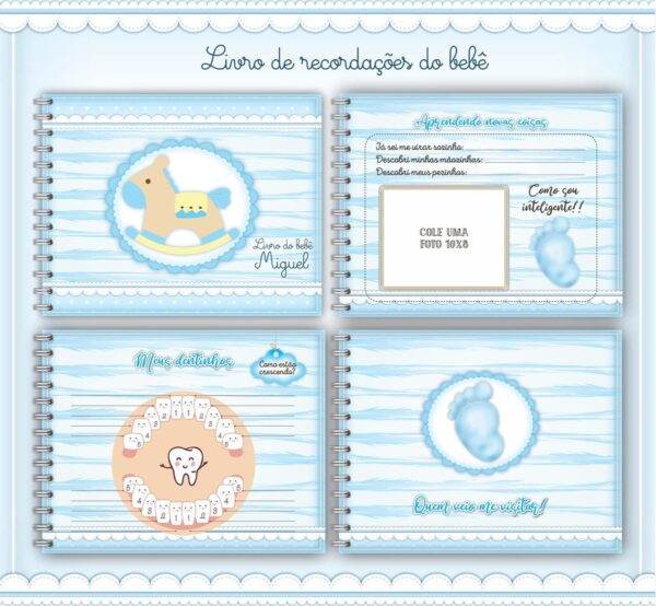 Livro Do Bebe Azul Menino Arquivo Digital