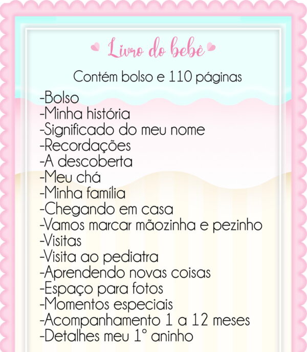 Livro do Bebê Baby Menina - Arquivo Digital