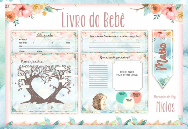 Livro do Bebê Bosque Menina II - Arquivo Digital