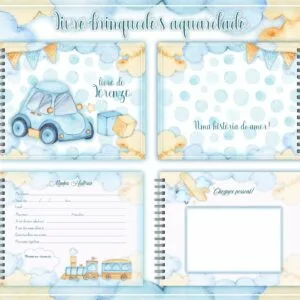 Livro do Bebê Brinquedos Aquarelados - Arquivo Digital
