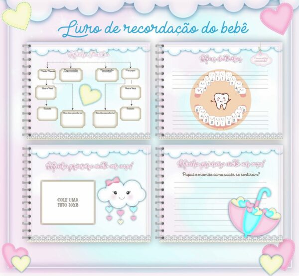 Livro do Bebê Chuva de Amor Rosa - Arquivo Digital